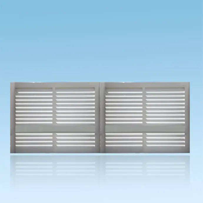 Portail 2 battants brise vue + traverse