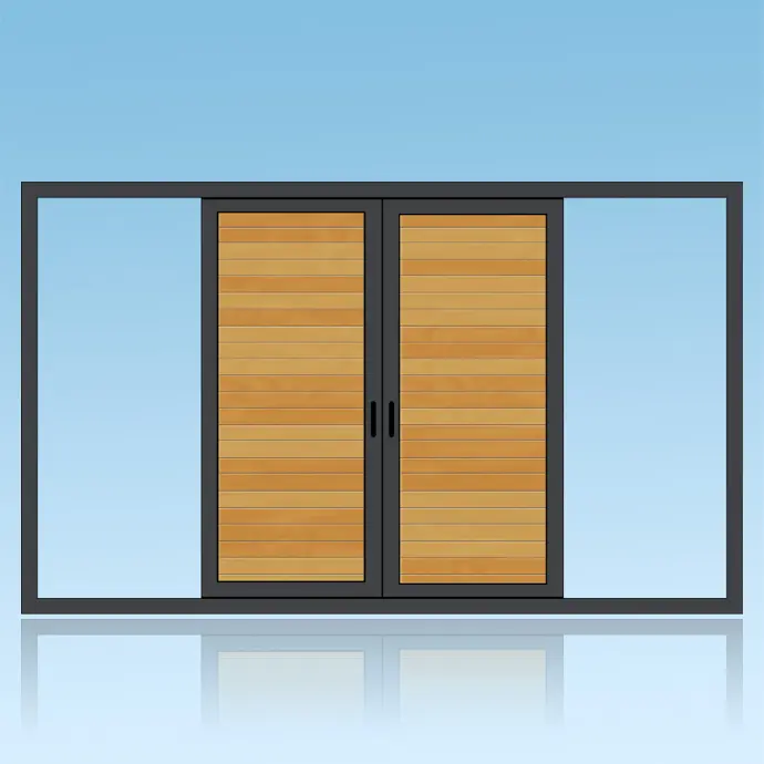 Volet coulissant 2 vantaux 1 rail