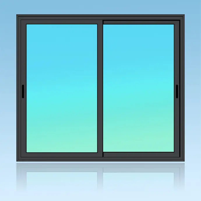 Coulissant porte 2 vantaux 2 rails