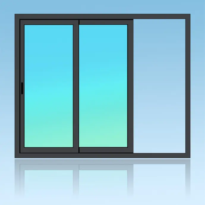 Coulissant applique 2 vantaux 2 rails