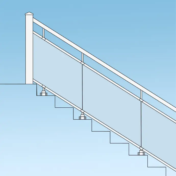Garde-Corps vitré rampant
