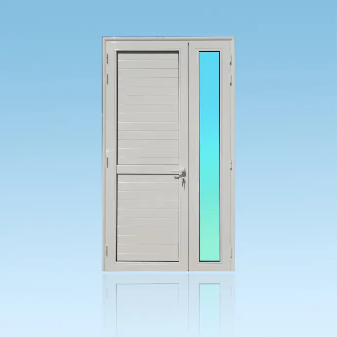 Porte pleine traverse 2 battants + tierce vitrée