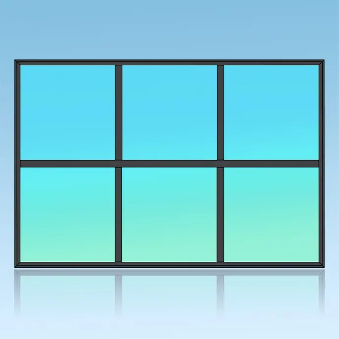 Chassis fixe 6 divisions 3 horizontales 2 verticales