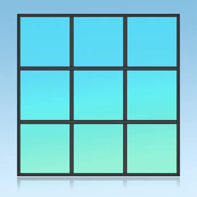 Chassis fixe 9 divisions 3 horizontales 3 verticales