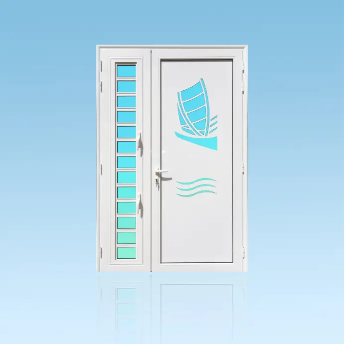 Porte décor 2 battants Yole + jalousie