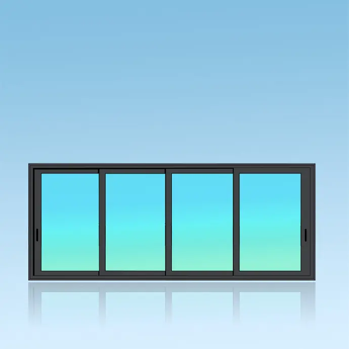 Coulissant fenêtre 4 vantaux 4 rails