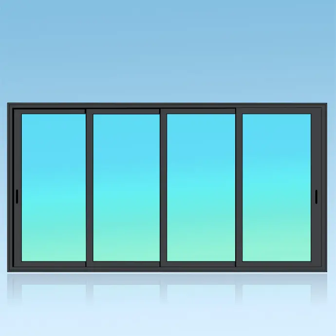 Coulissant porte 4 vantaux 4 rails