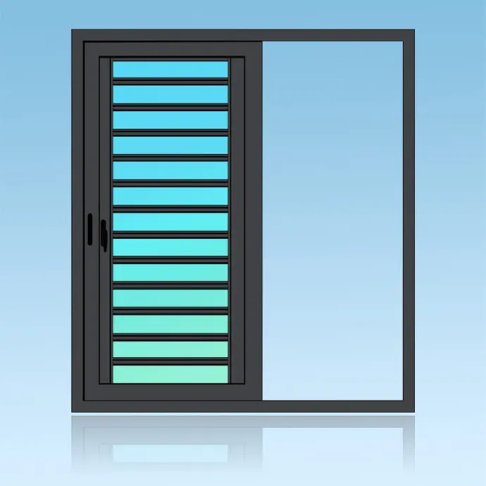 Coulissant porte en applique 1 vantail 1 rail + jalousie