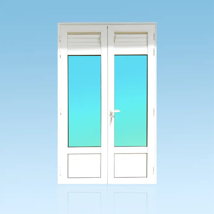 Porte 2 battants + 3 lames de ventilation