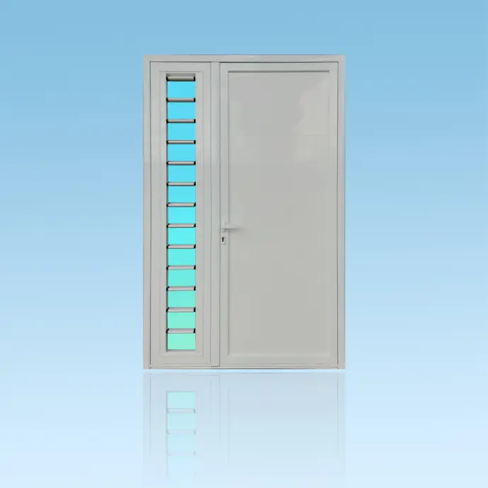 Porte décor 2 battants Geometric + jalousie