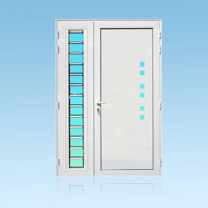 Porte décor 2 battants Squares + jalousie