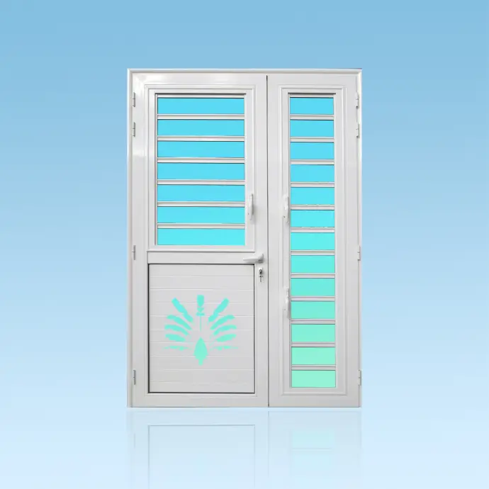 Porte décor 2 battants Arbre du Voyageur + jalousies