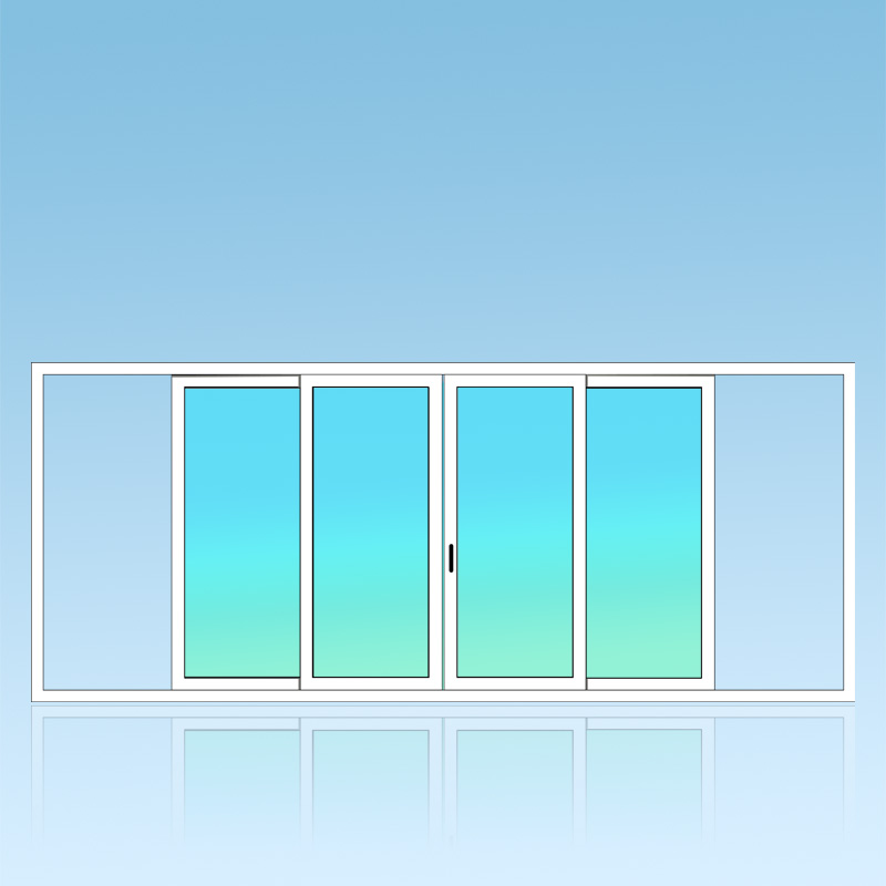 Coulissant applique 4 vantaux 2 rails