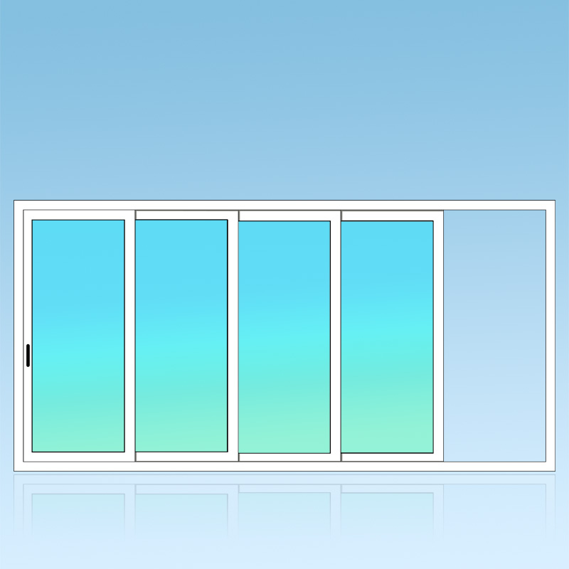 Coulissant applique 4 vantaux 4 rails