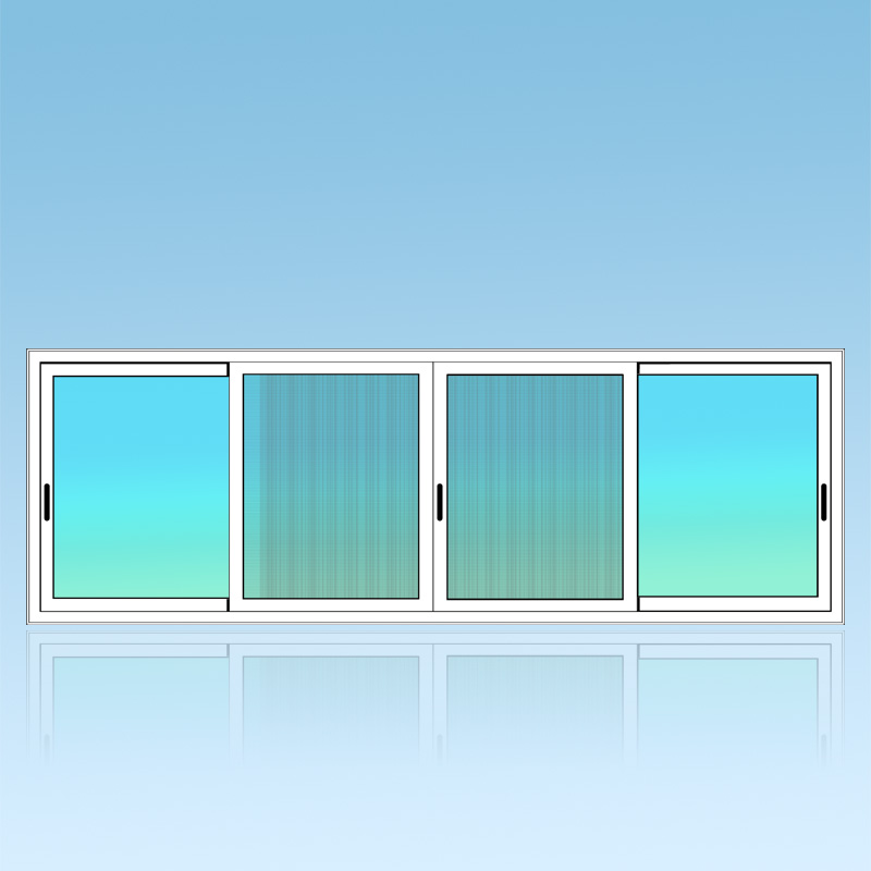 Coulissant fenêtre 4 vantaux 3 rails + moustiquaire