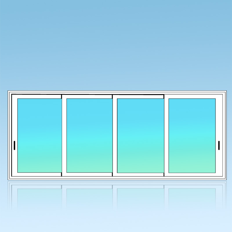 Coulissant fenêtre 4 vantaux 4 rails