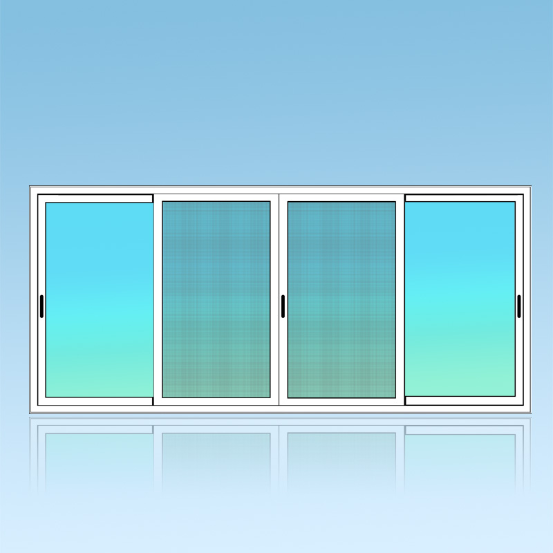 Coulissant porte 4 vantaux 3 rails + moustiquaire