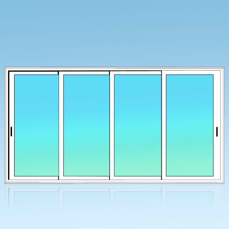 Coulissant porte 4 vantaux 4 rails