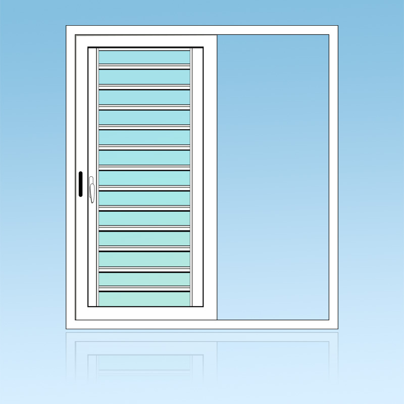 Coulissant porte en applique 1 vantail 1 rail + jalousie