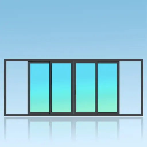 [CA42] Coulissant applique 4 vantaux 2 rails