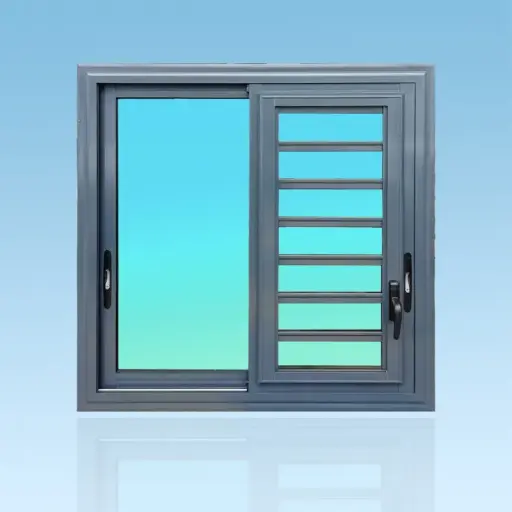 [CF22J] Coulissant fenêtre 2 vantaux 2 rails + jalousie