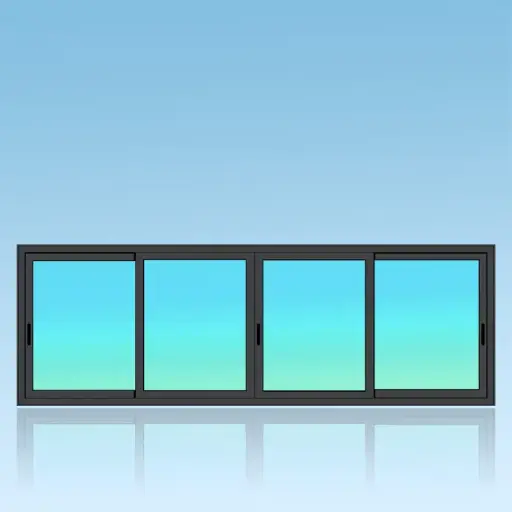 [CF42] Coulissant fenêtre 4 vantaux 2 rails