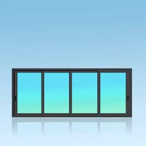 [CF44] Coulissant fenêtre 4 vantaux 4 rails