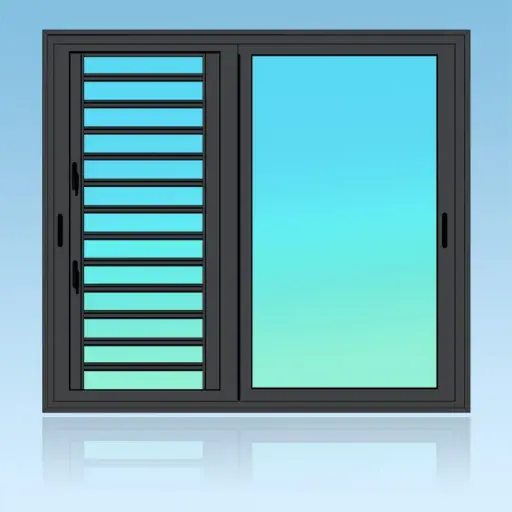 [CP22J] Coulissant porte 2 vantaux 2 rails + jalousie