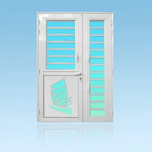 Porte décor 2 battants Yole + jalousies