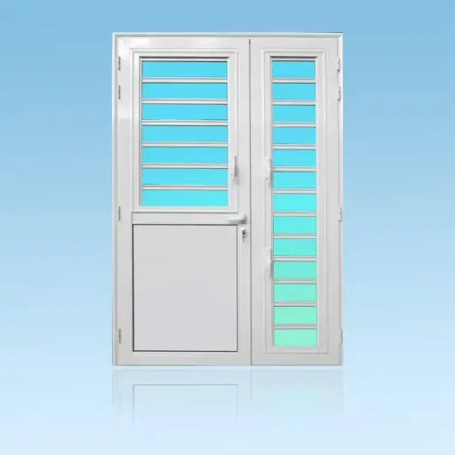 Porte décor 2 battants Minimal + jalousies