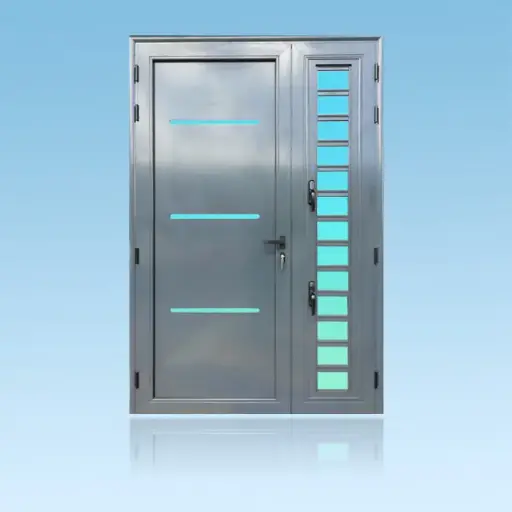 [PS21LIN+J] Porte décor 2 battants Linea + jalousie