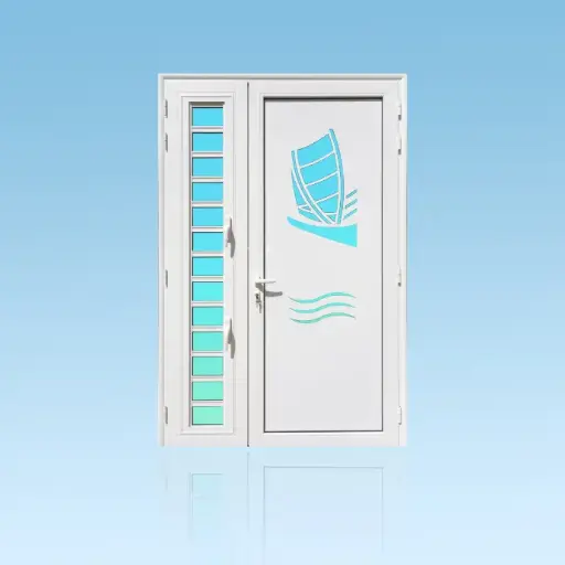 Porte décor 2 battants Yole + jalousie