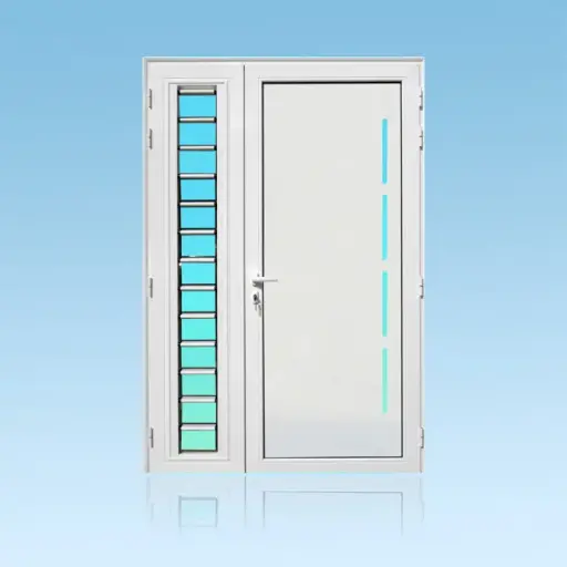 [PS21NLI+J] Porte décor 2 battants Lines + jalousie