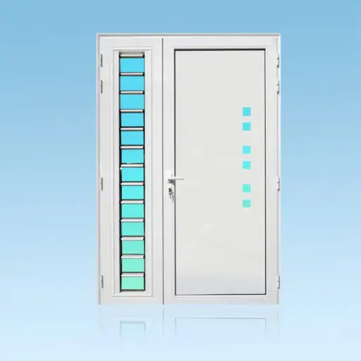 Porte décor 2 battants Squares + jalousie
