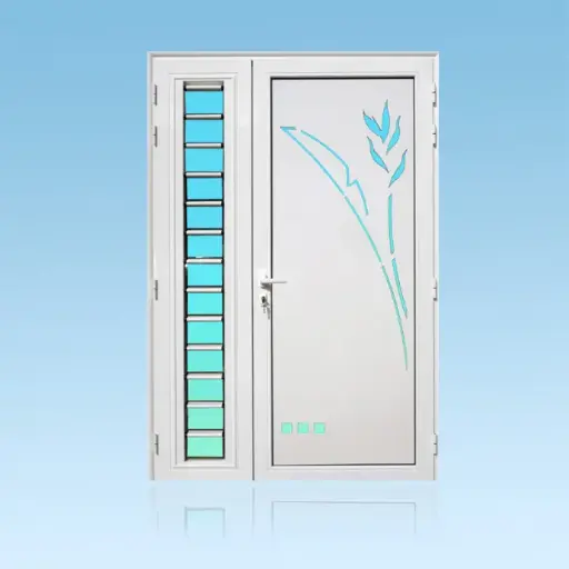 Porte décor 2 battants Balisier + jalousie