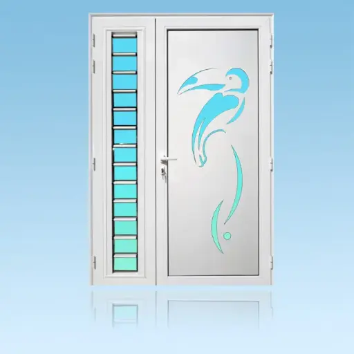 Porte décor 2 battants Toucan + jalousie