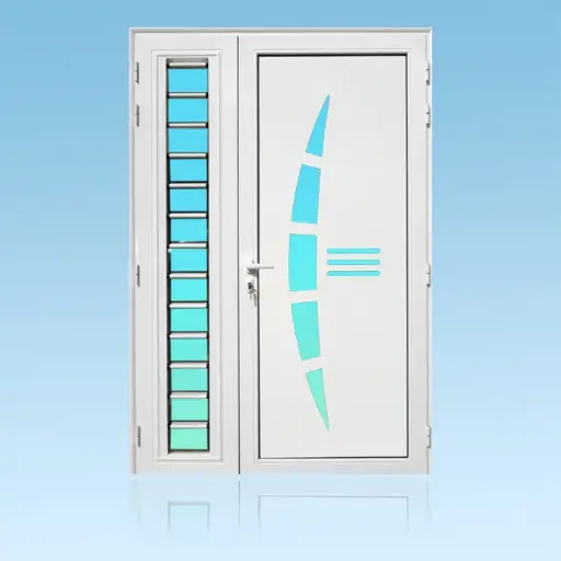 [PS21VGN+J] Porte décor 2 battants Virgin + jalousie