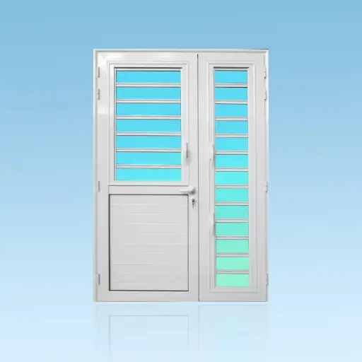 [PE25Ti] Porte 2 battants tierce + jalousies