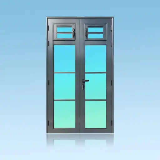 [PE26] Porte 2 battants + jalousies 2 lames