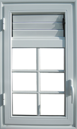 [OF14] Fenêtre à la française 1 vantail vitrée avec 3 lames de ventilations