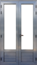 [PE22] Porte d'entrée à la francaise 2 vantaux vitrée avec soubassement. 